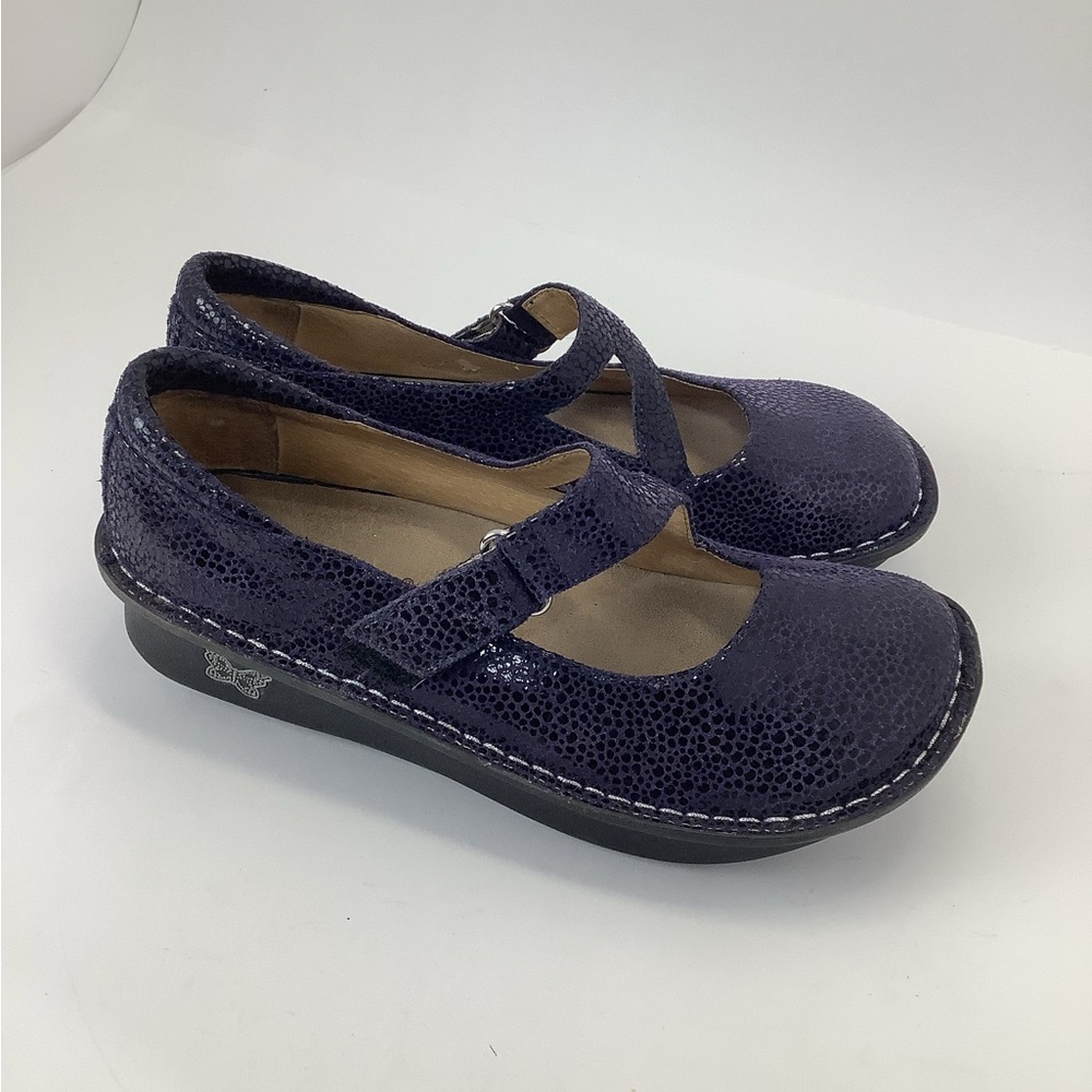 Alegria Dayna Mary Jane womens size 37 EU (7-7.5 US) blueberry dottie